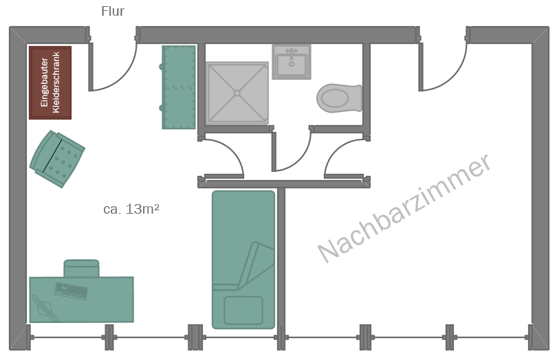 Zimmer ohne Balkon im Dondersheim
